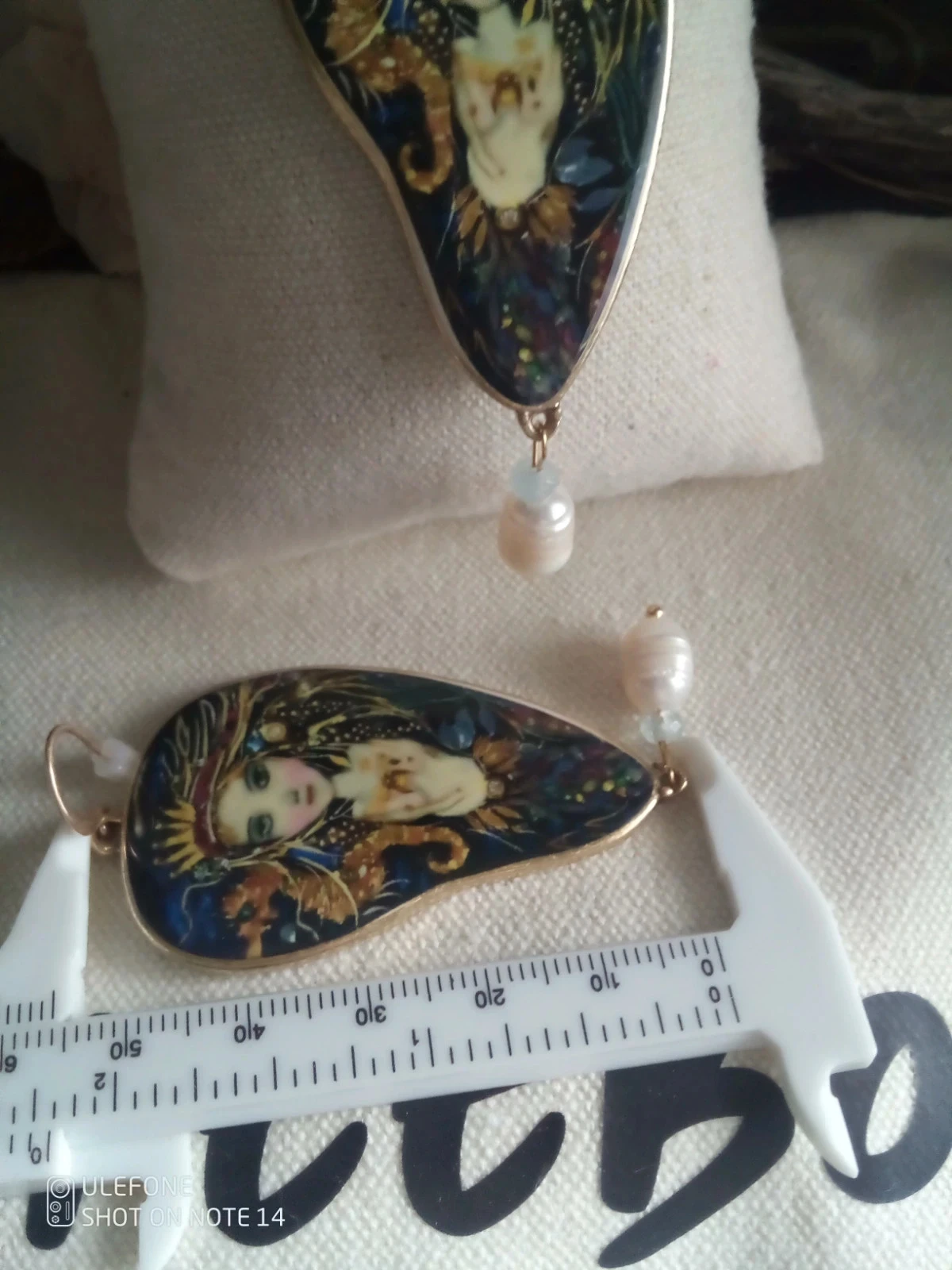 Boucles d'oreilles bohèmes perles de culture d'eau douce naturelles – photo 2